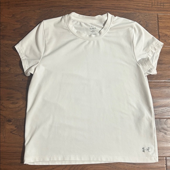 Under Armour Kids' Cream and light purple Short Sleeve Tees - Picture 4 of 5